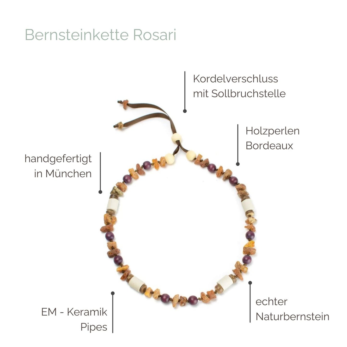 Bernsteinkette Rosari Bordeaux Bernsteinkette Rosari Bordeaux