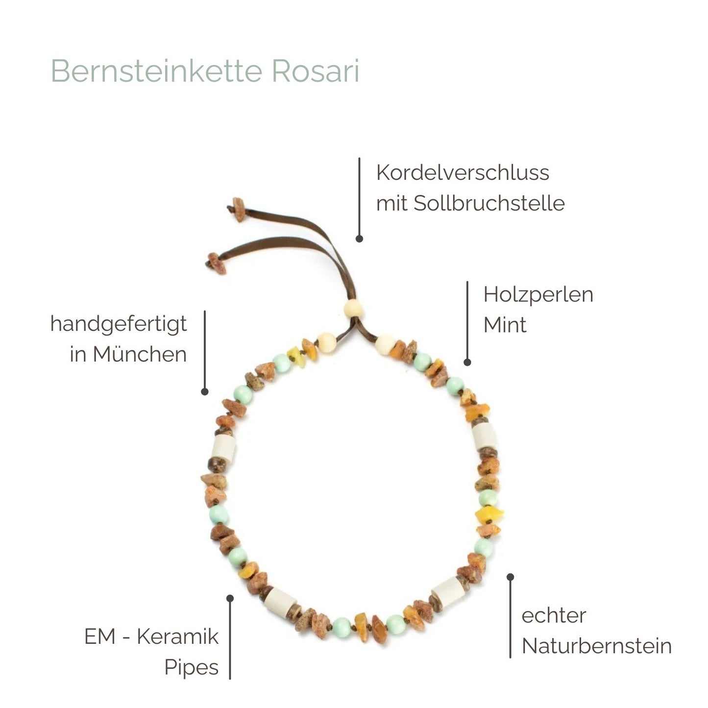 Bernsteinkette Rosari Mint Bernsteinkette Rosari Mint
