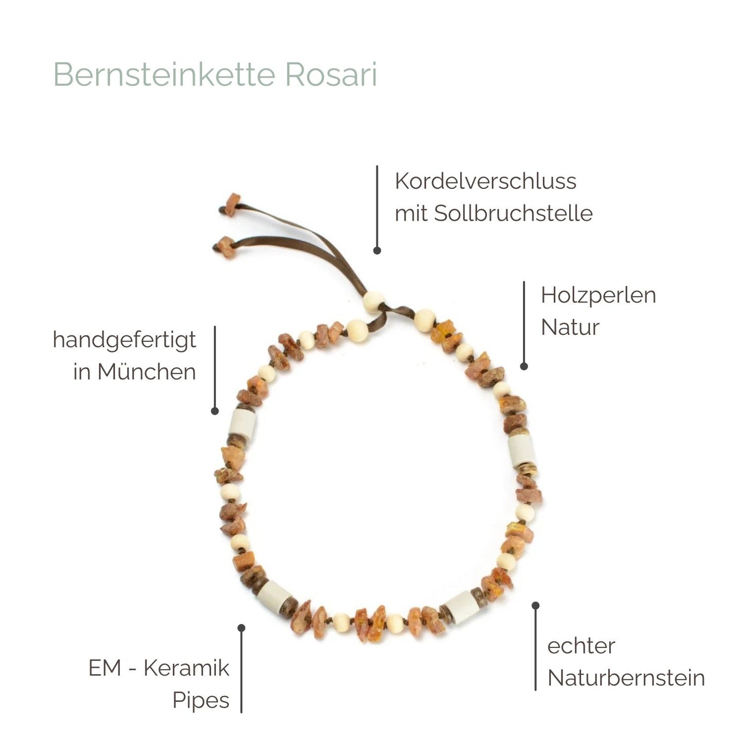 Bernsteinkette Rosari Natur Bernsteinkette Rosari Natur