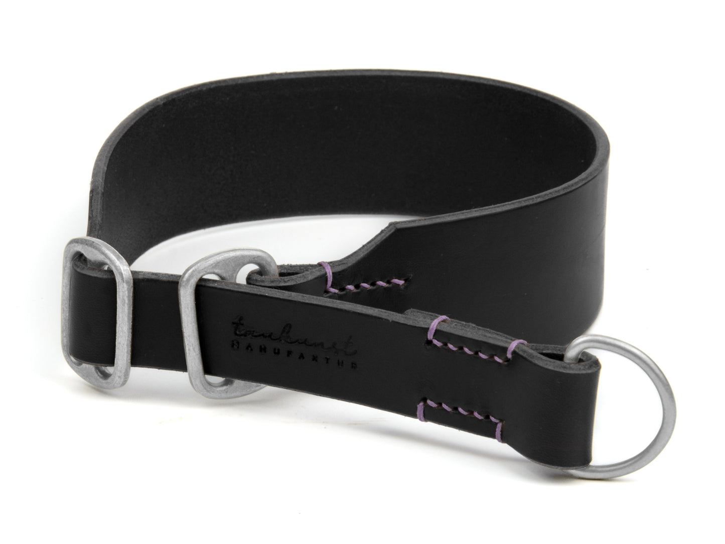 Zugstopp Lederhalsband 'Waldgeist' Schwarz Zugstopp Lederhalsband 'Waldgeist' Schwarz
