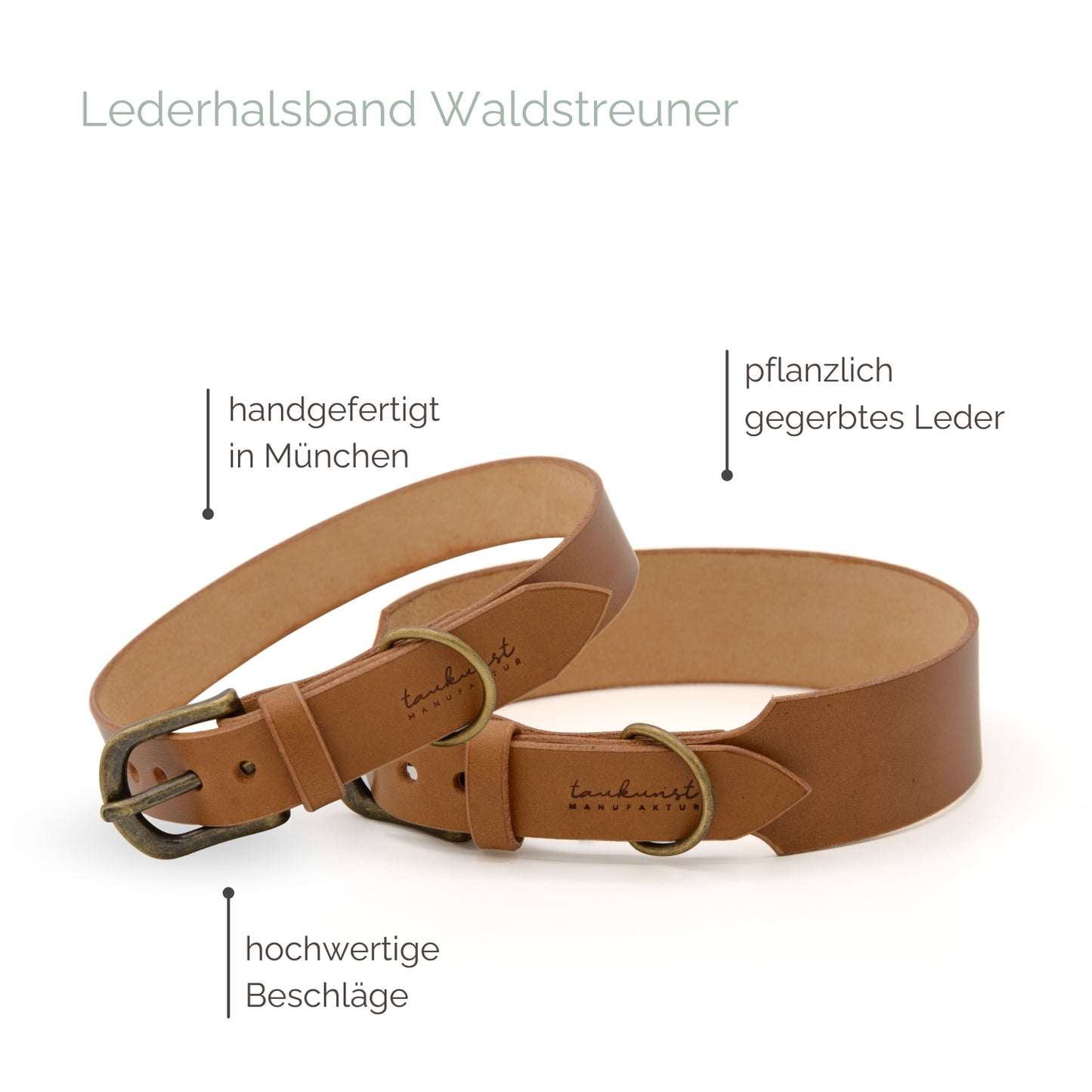 Lederhalsband 'Waldstreuner' Camel Lederhalsband 'Waldstreuner' Camel