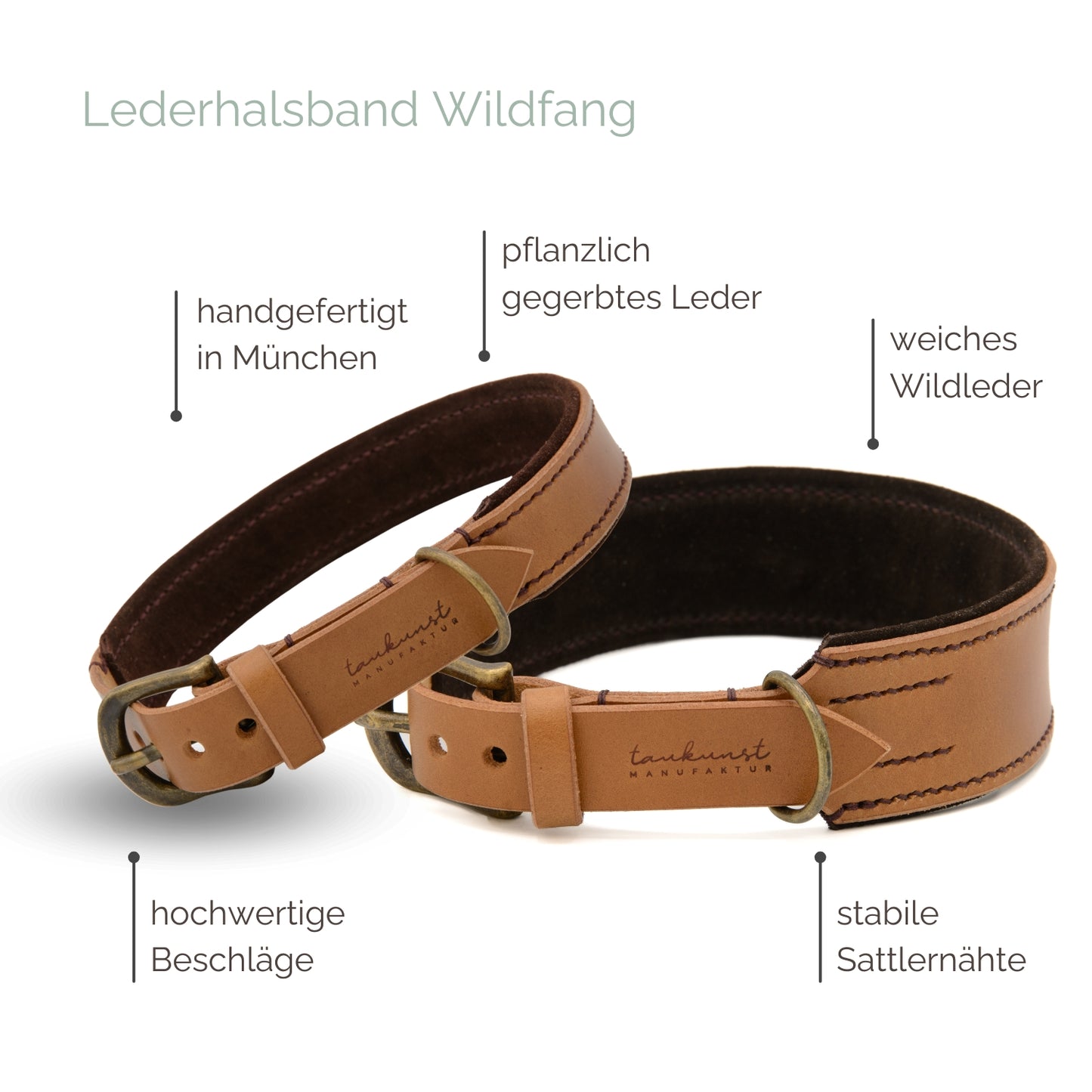 Lederhalsband 'Wildfang' Camel Lederhalsband 'Wildfang' Camel