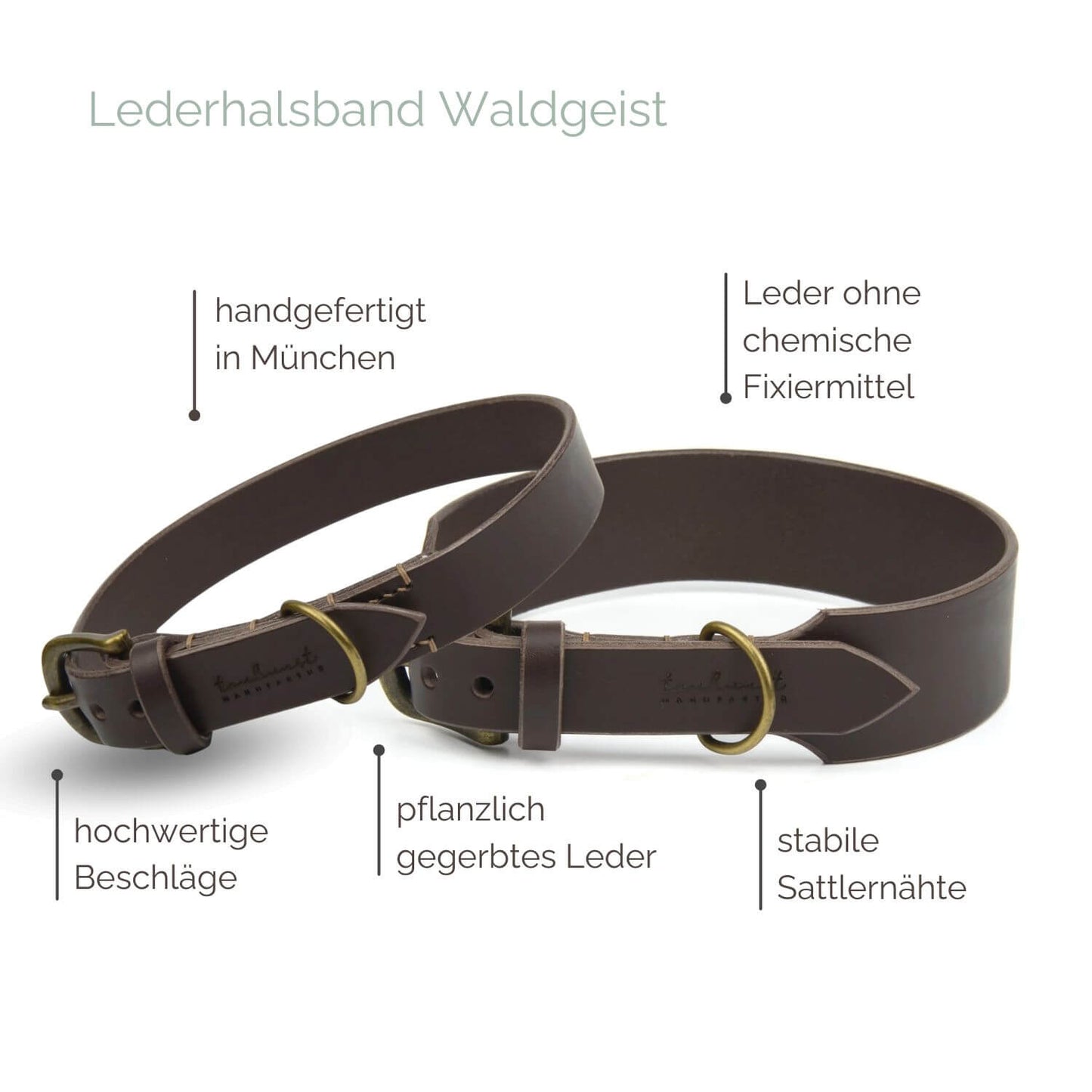 Lederhalsband 'Waldgeist' Dunkelbraun Lederhalsband 'Waldgeist' Dunkelbraun