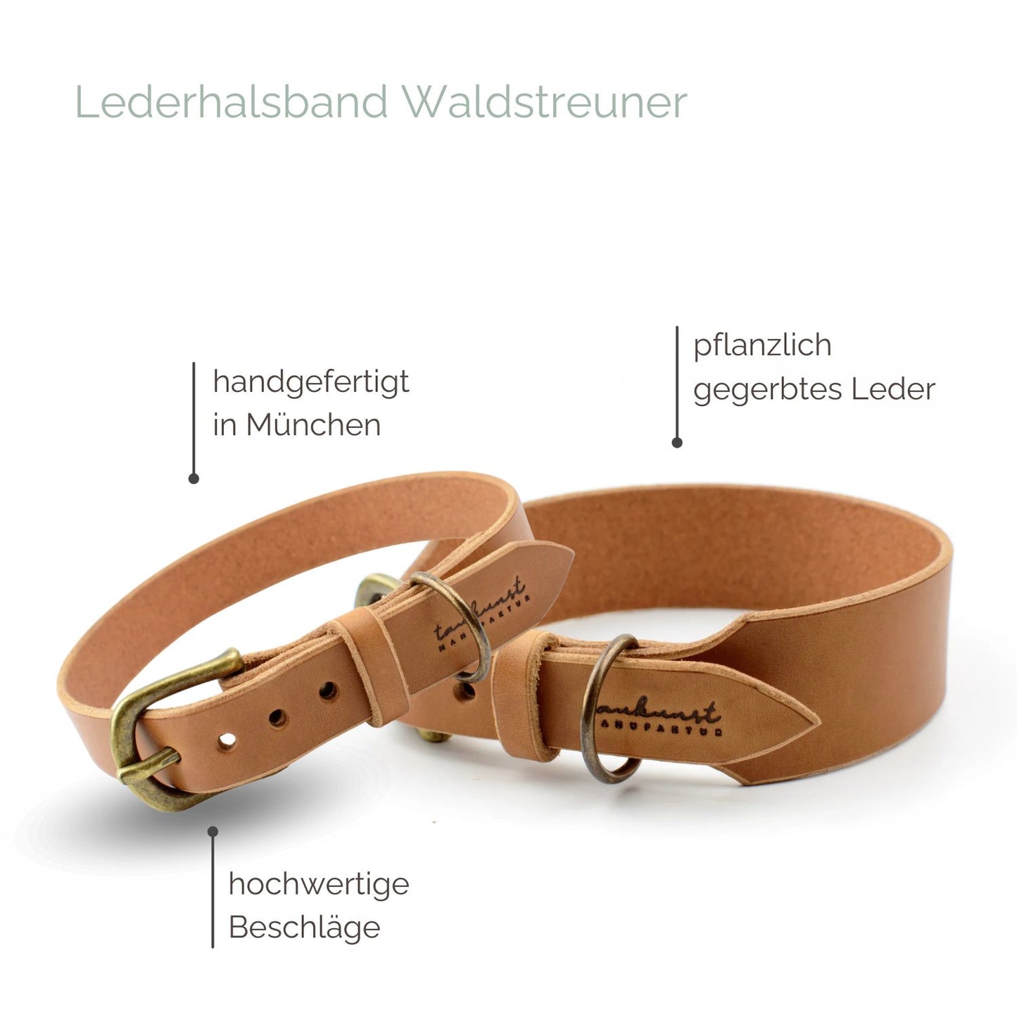 Lederhalsband 'Waldstreuner' Cognac Lederhalsband 'Waldstreuner' Cognac