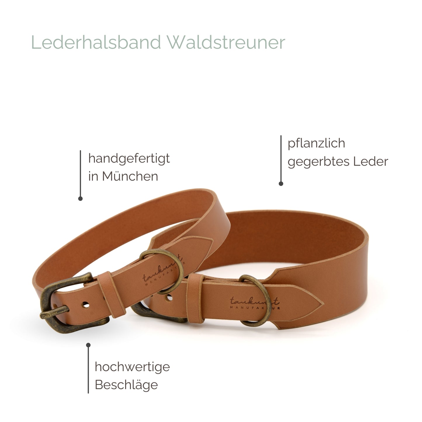 Lederhalsband 'Waldstreuner' Cognac Lederhalsband 'Waldstreuner' Cognac