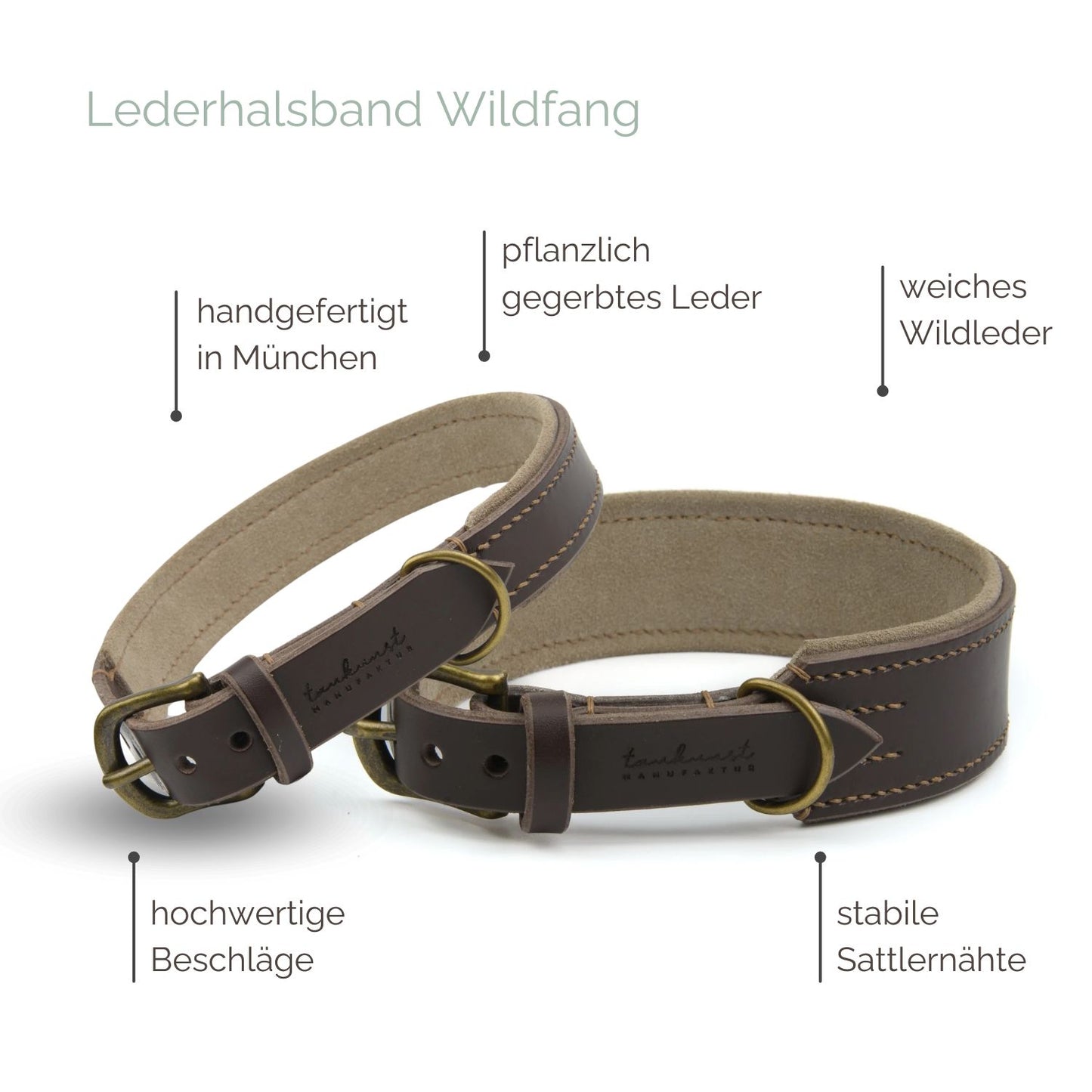 Lederhalsband 'Wildfang' Dunkelbraun Lederhalsband 'Wildfang' Dunkelbraun