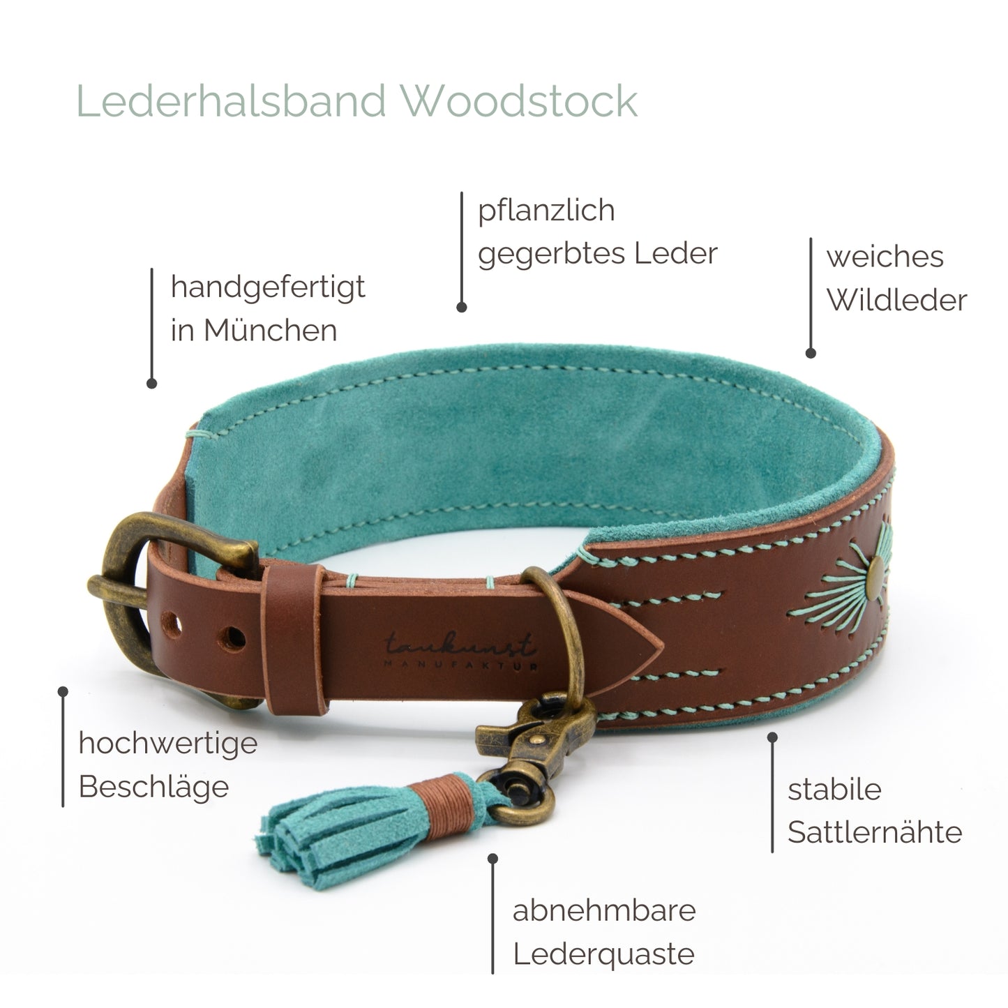Lederhalsband 'Woodstock' Braun Lederhalsband 'Woodstock' Braun