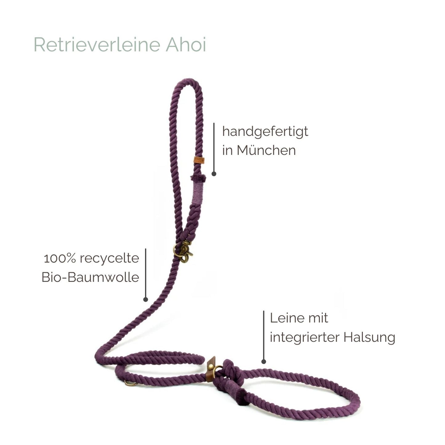 Retrieverleine Tau 'Ahoi' Bordeaux Retrieverleine Tau 'Ahoi' Bordeaux