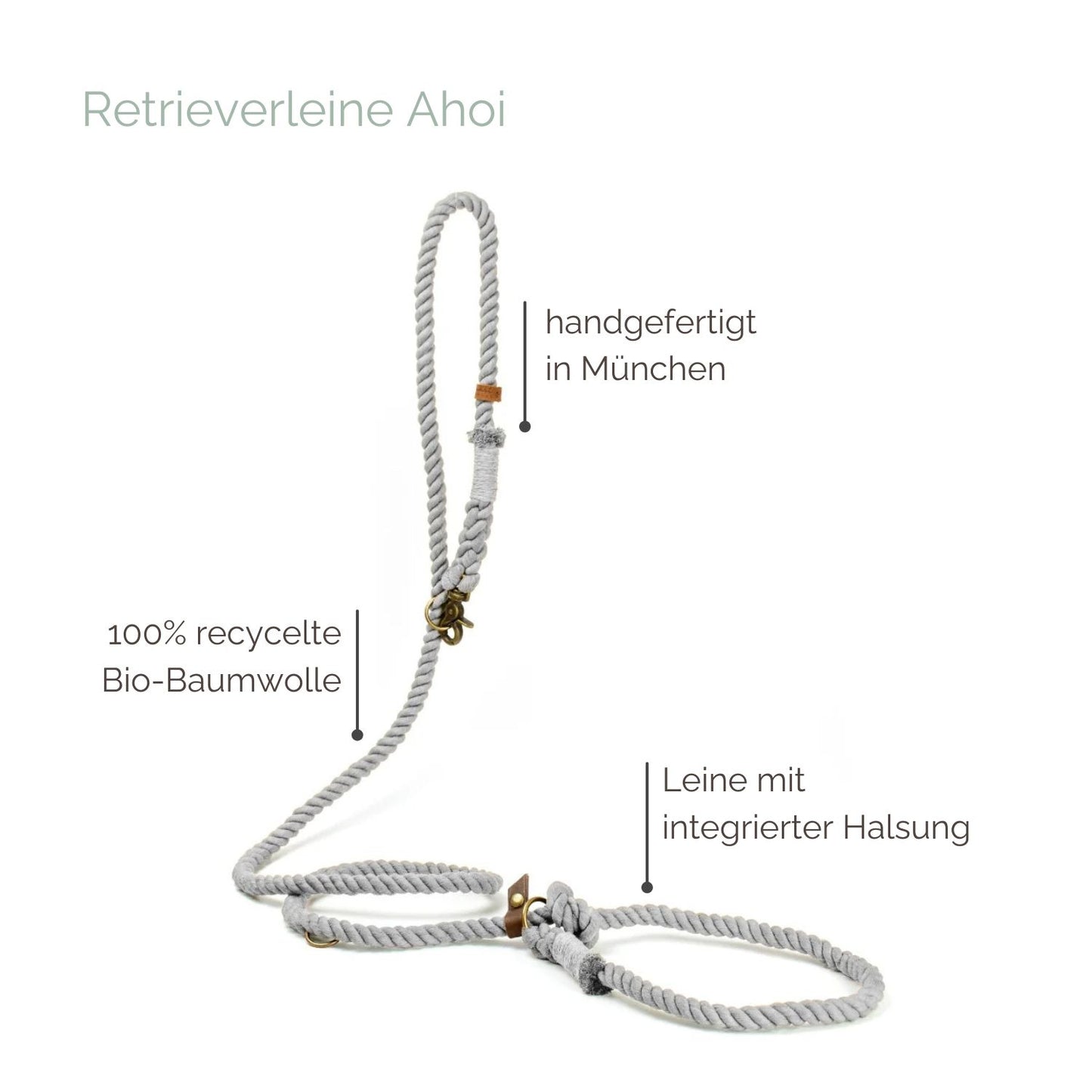 Retrieverleine Tau 'Ahoi' Grau Retrieverleine Tau 'Ahoi' Grau