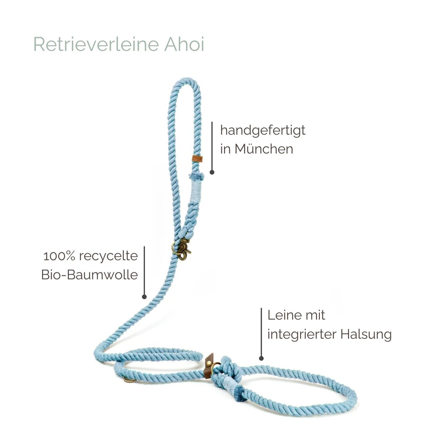 Retrieverleine Tau 'Ahoi' Himmelblau Retrieverleine Tau 'Ahoi' Himmelblau
