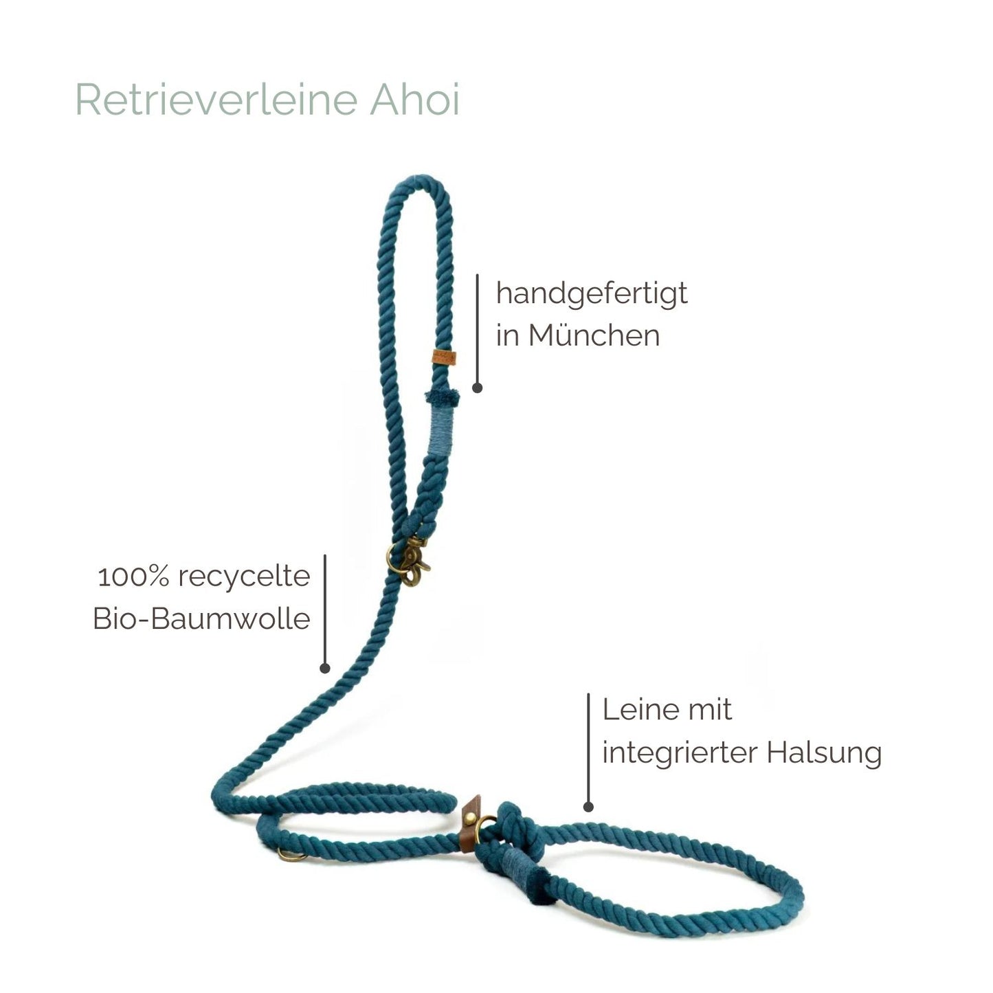 Retrieverleine Tau 'Ahoi' Petrol Retrieverleine Tau 'Ahoi' Petrol