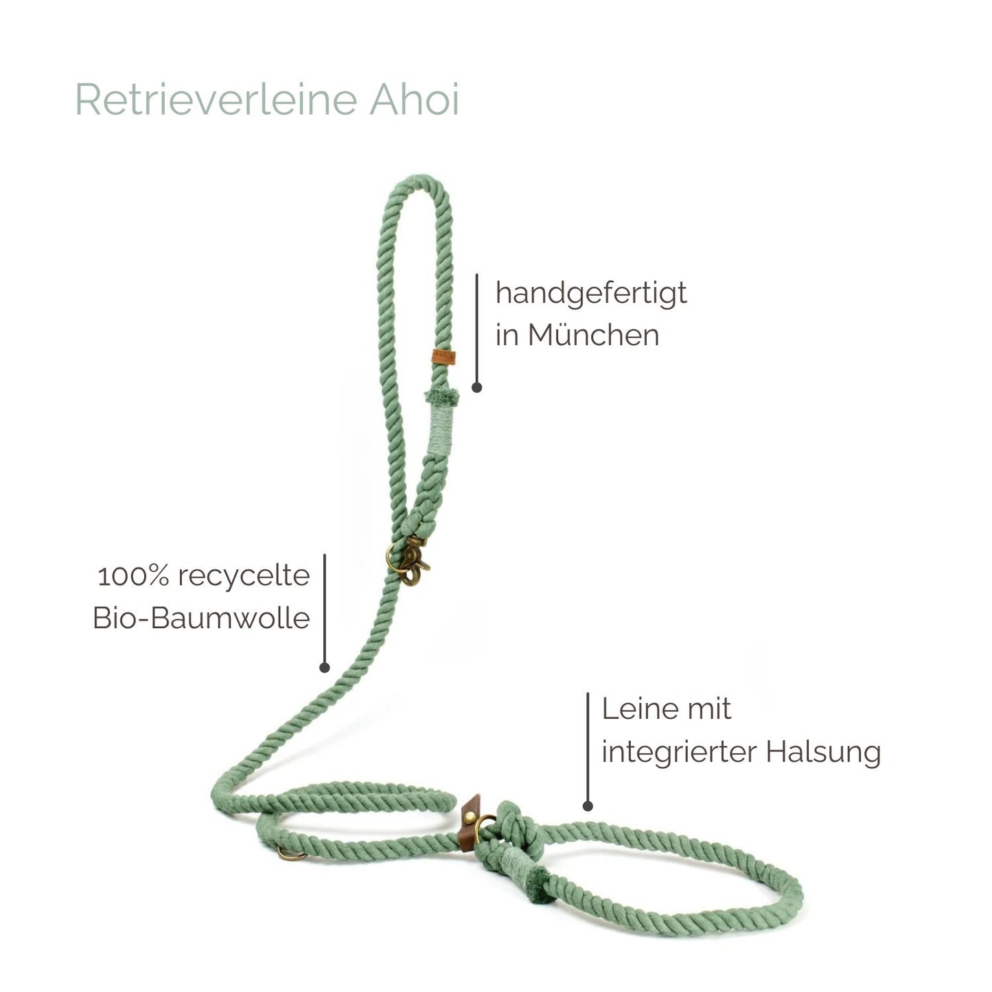 Retrieverleine Tau 'Ahoi' Salbei Retrieverleine Tau 'Ahoi' Salbei