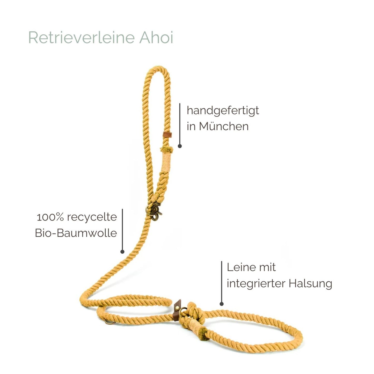 Retrieverleine Tau 'Ahoi' Senfgelb Retrieverleine Tau 'Ahoi' Senfgelb
