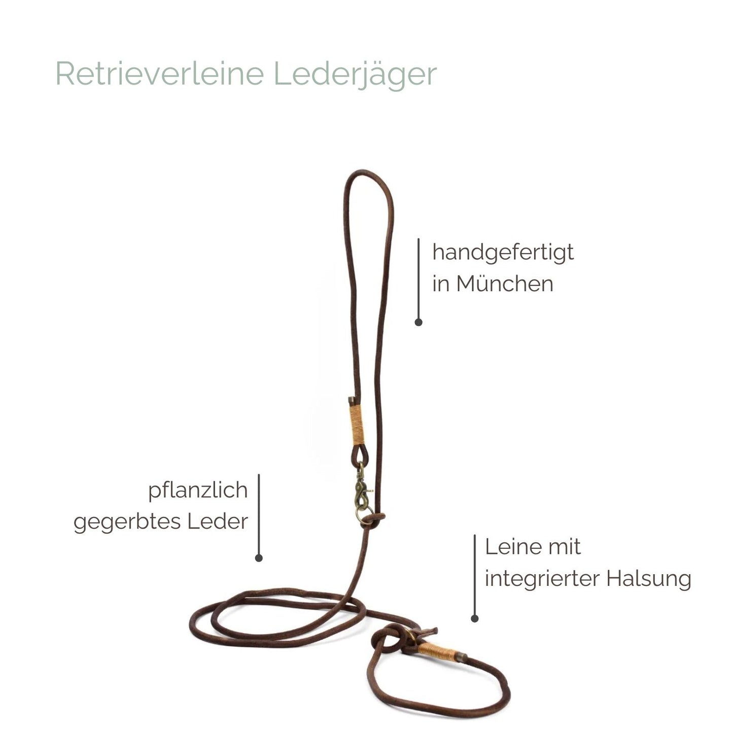 Retrieverleine Rundleder 'Lederjäger' Dunkelbraun Retrieverleine Rundleder 'Lederjäger' Dunkelbraun