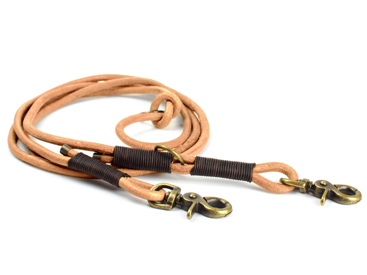 Rundlederleine für Hunde in Cognac Rundlederleine für Hunde in Cognac
