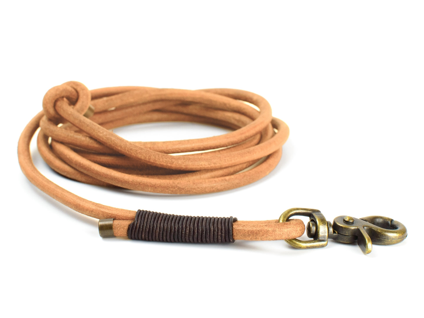 Schleppleine für Hunde aus Rundleder in Cognac Fährtenleine Trainingsleine Schleppleine für Hunde aus Rundleder in Cognac Fährtenleine Trainingsleine