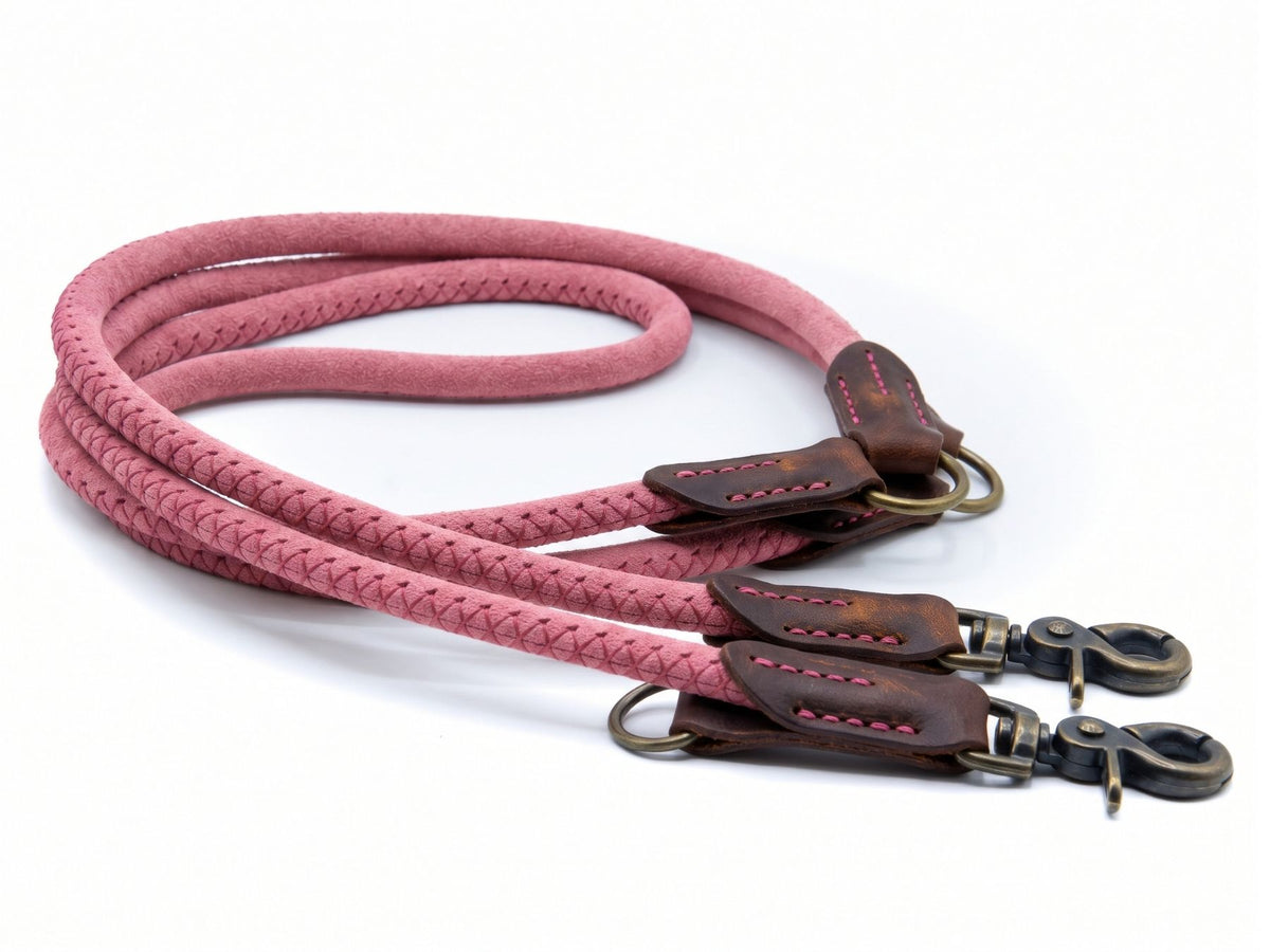 Rundlederleine 'Wildfang' Pink Rundlederleine 'Wildfang' Pink
