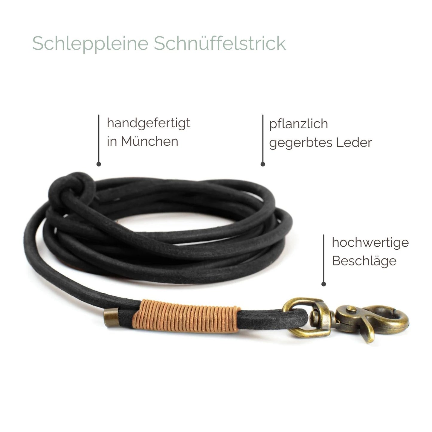 Schleppleine 'Schnüffelstrick' Schwarz Schleppleine 'Schnüffelstrick' Schwarz
