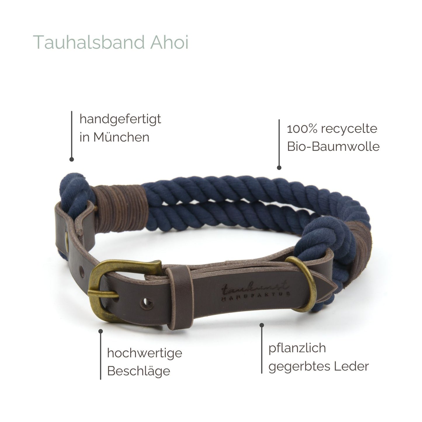 Tauhalsband 'Ahoi' Nachtblau Tauhalsband 'Ahoi' Nachtblau