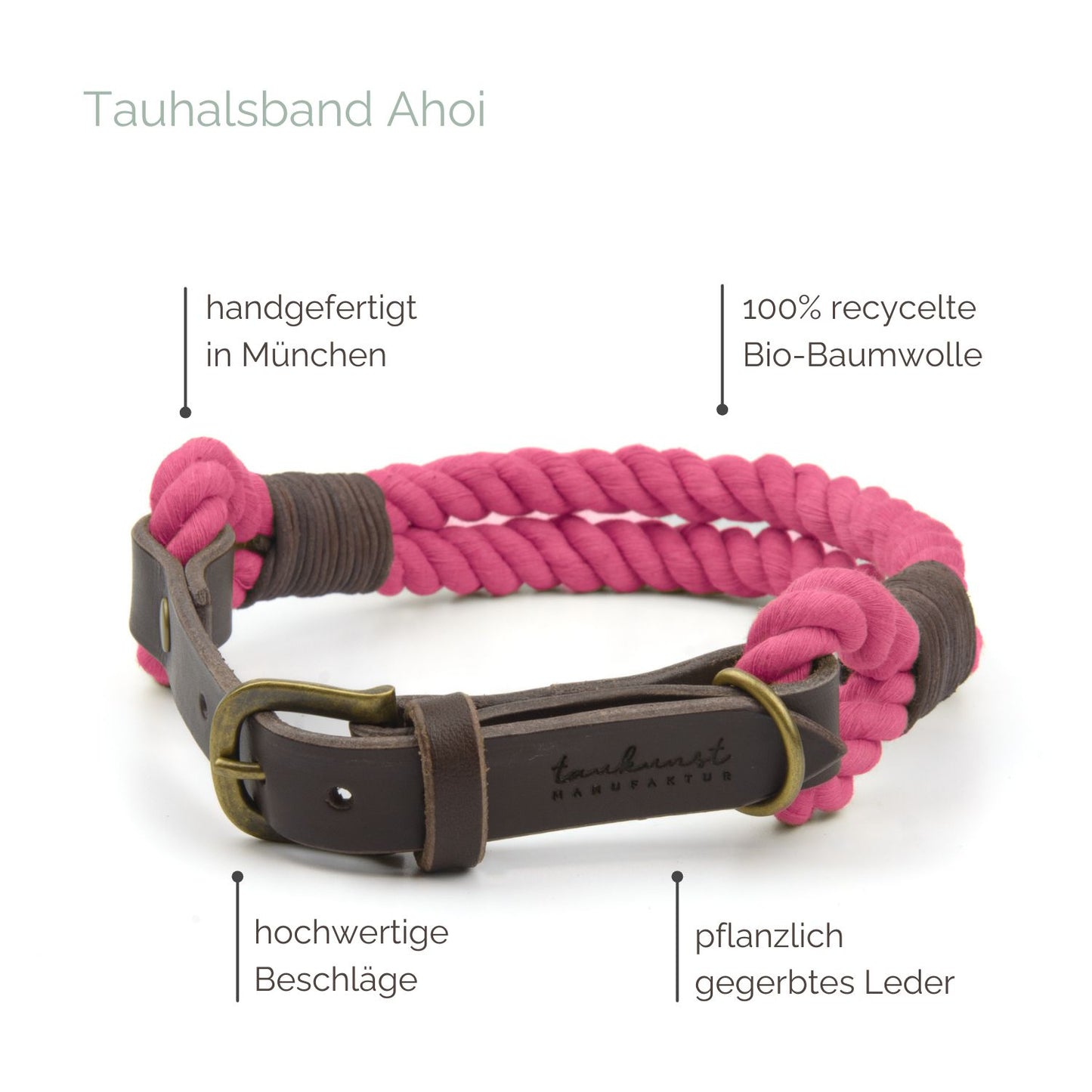 Tauhalsband 'Ahoi' Pink Tauhalsband 'Ahoi' Pink