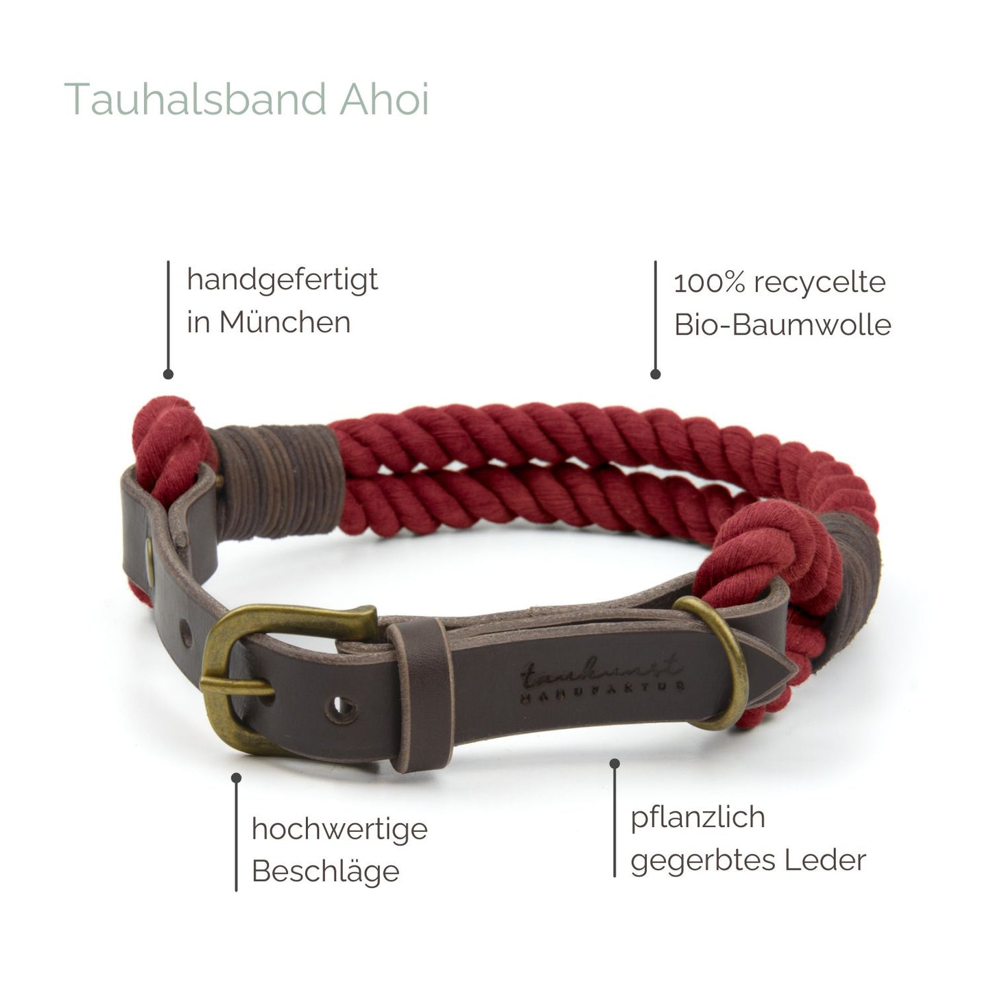 Tauhalsband 'Ahoi' Weinrot Tauhalsband 'Ahoi' Weinrot