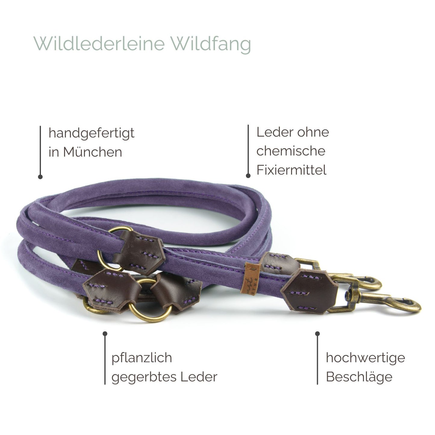 Wildlederleine 'Wildfang' Lavendel Wildlederleine 'Wildfang' Lavendel