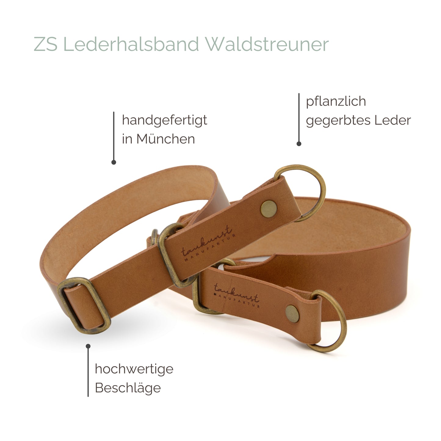 Zugstopp Lederhalsband 'Waldstreuner' Camel Zugstopp Lederhalsband 'Waldstreuner' Camel
