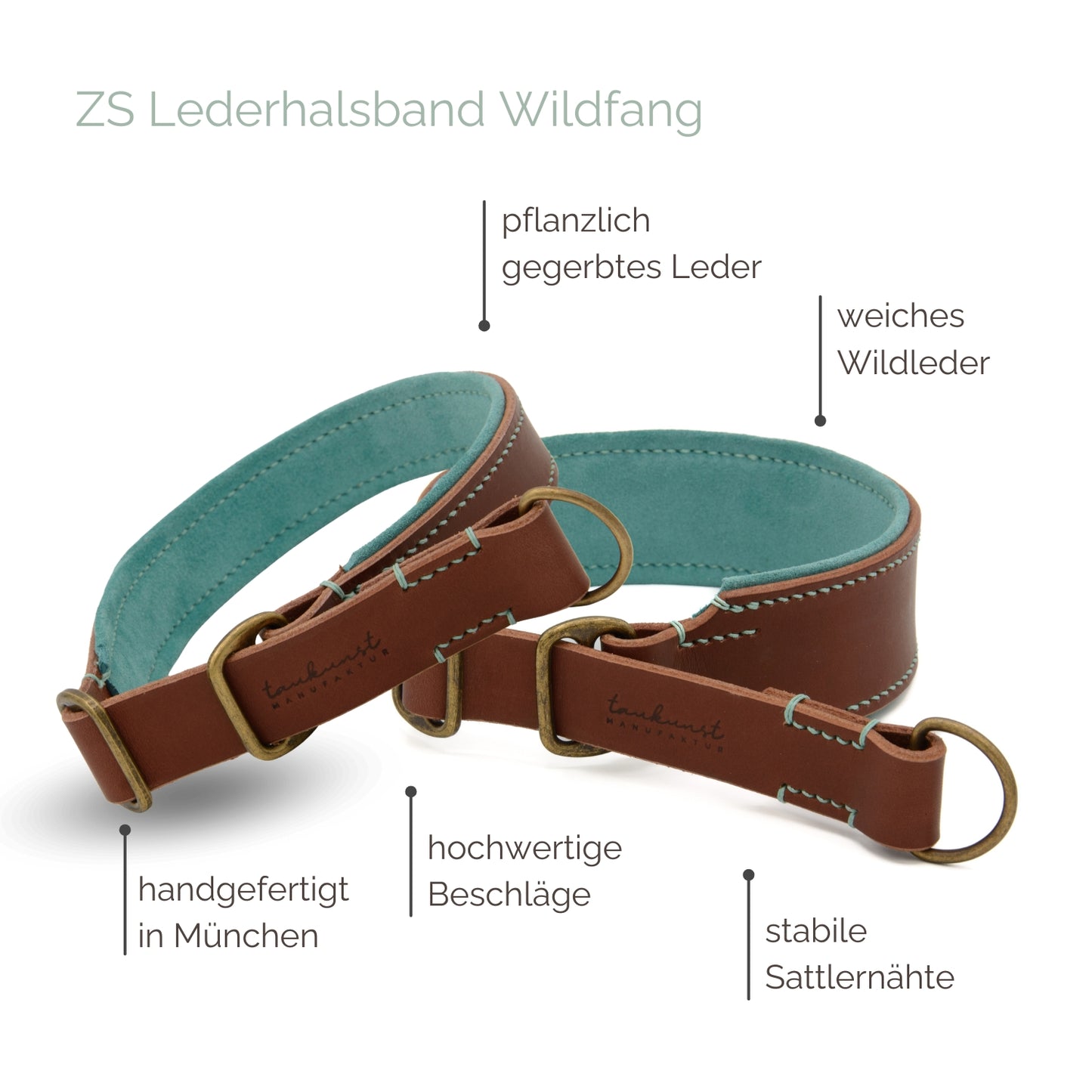 Zugstopp Lederhalsband 'Wildfang' Braun Zugstopp Lederhalsband 'Wildfang' Braun