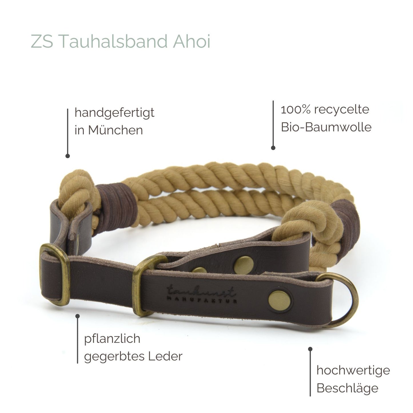 Zugstopp Tauhalsband 'Ahoi' Beige Zugstopp Tauhalsband 'Ahoi' Beige