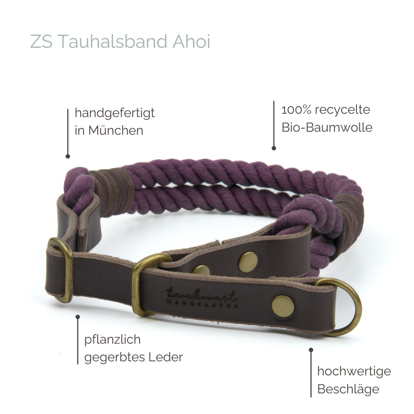 Zugstopp Tauhalsband 'Ahoi' Bordeaux Zugstopp Tauhalsband 'Ahoi' Bordeaux