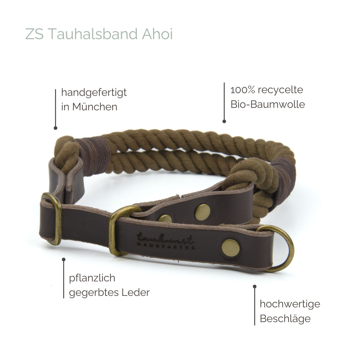 Zugstopp Tauhalsband 'Ahoi' Braun Zugstopp Tauhalsband 'Ahoi' Braun