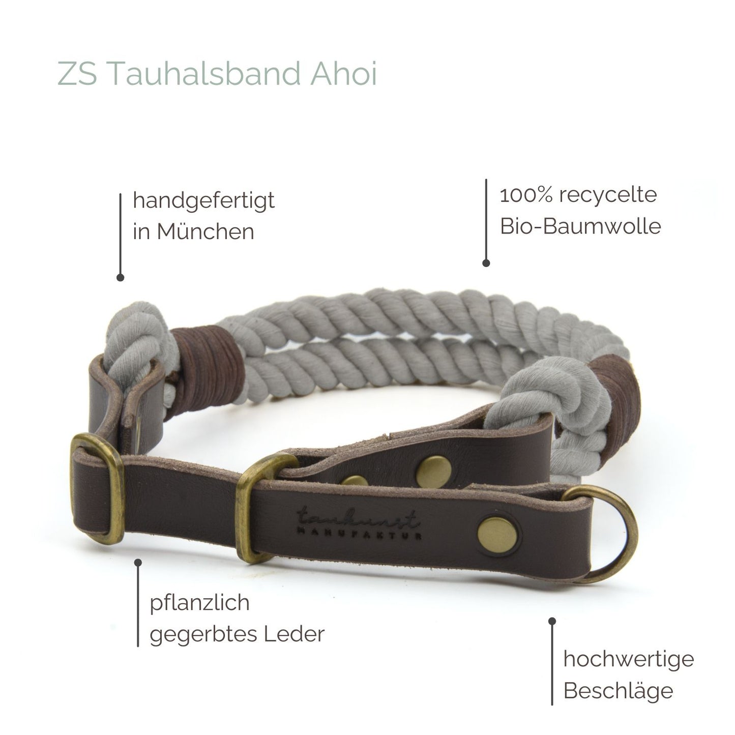 Zugstopp Tauhalsband 'Ahoi' Grau Zugstopp Tauhalsband 'Ahoi' Grau