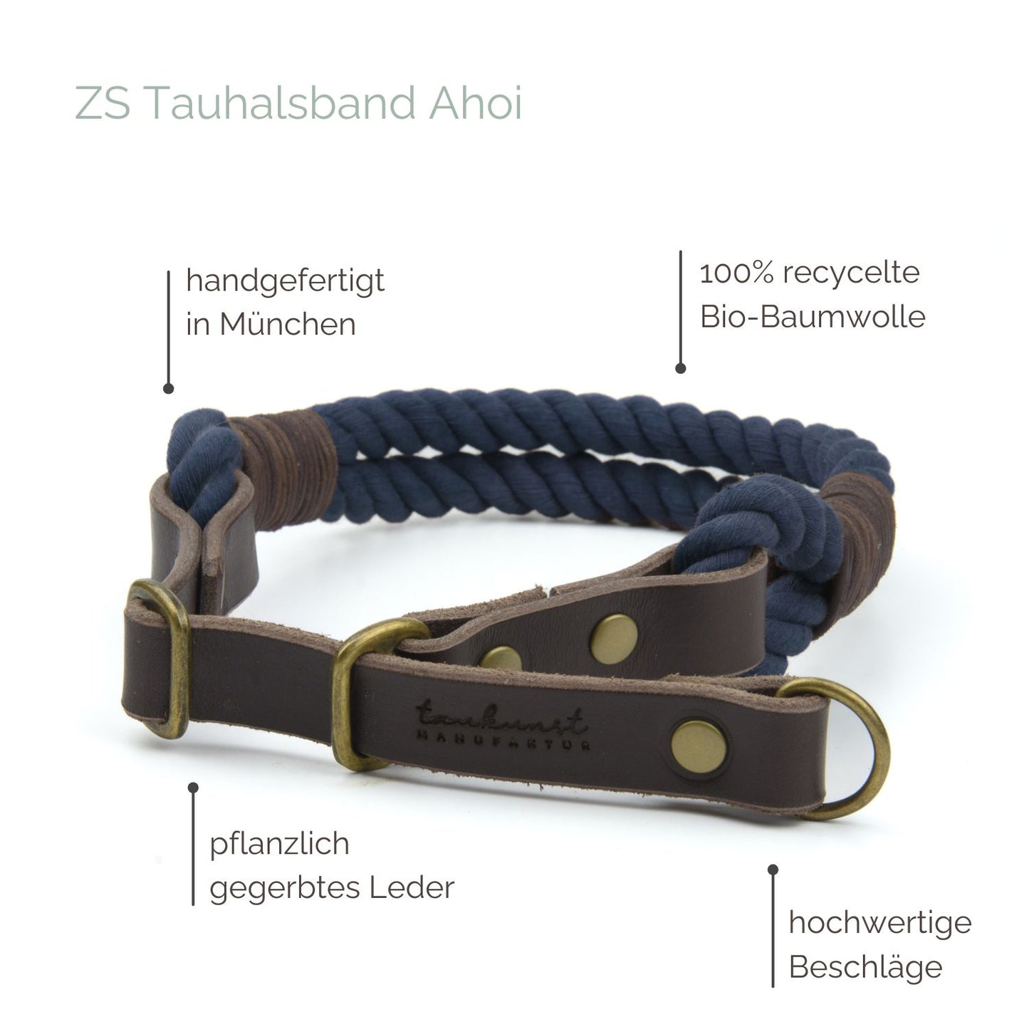Zugstopp Tauhalsband 'Ahoi' Nachtblau Zugstopp Tauhalsband 'Ahoi' Nachtblau
