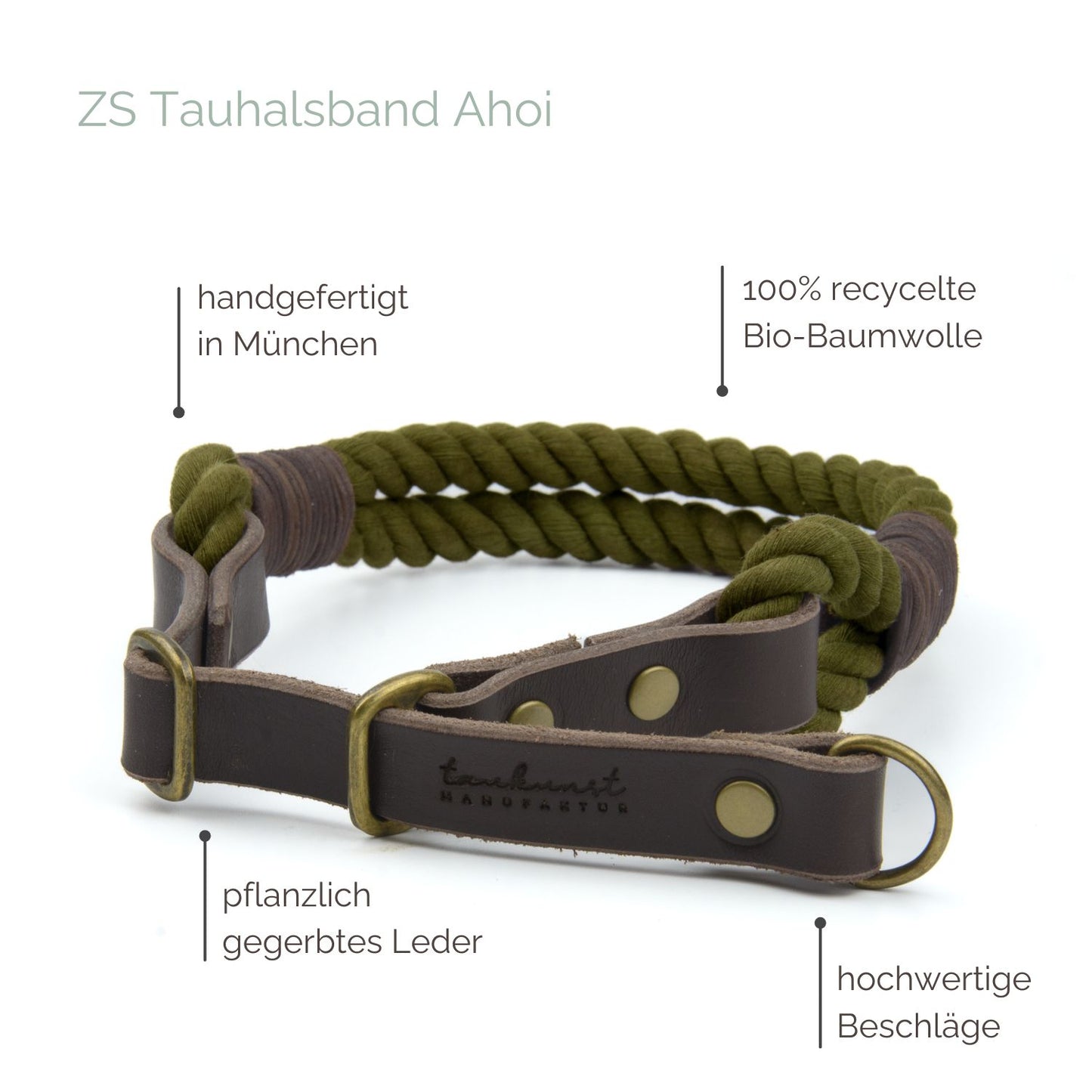 Zugstopp Tauhalsband 'Ahoi' Oliv Zugstopp Tauhalsband 'Ahoi' Oliv