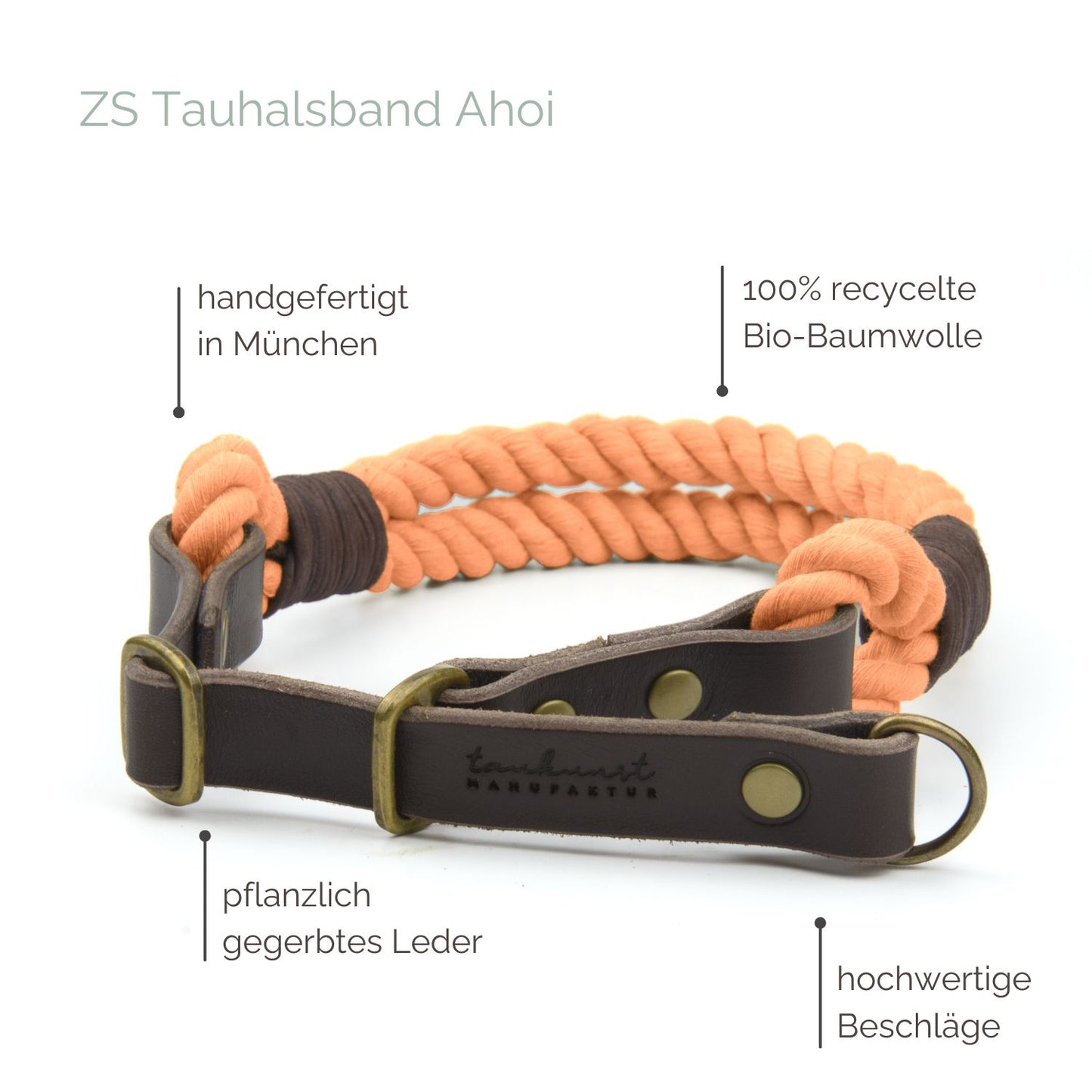 Zugstopp Tauhalsband 'Ahoi' Peach Zugstopp Tauhalsband 'Ahoi' Peach
