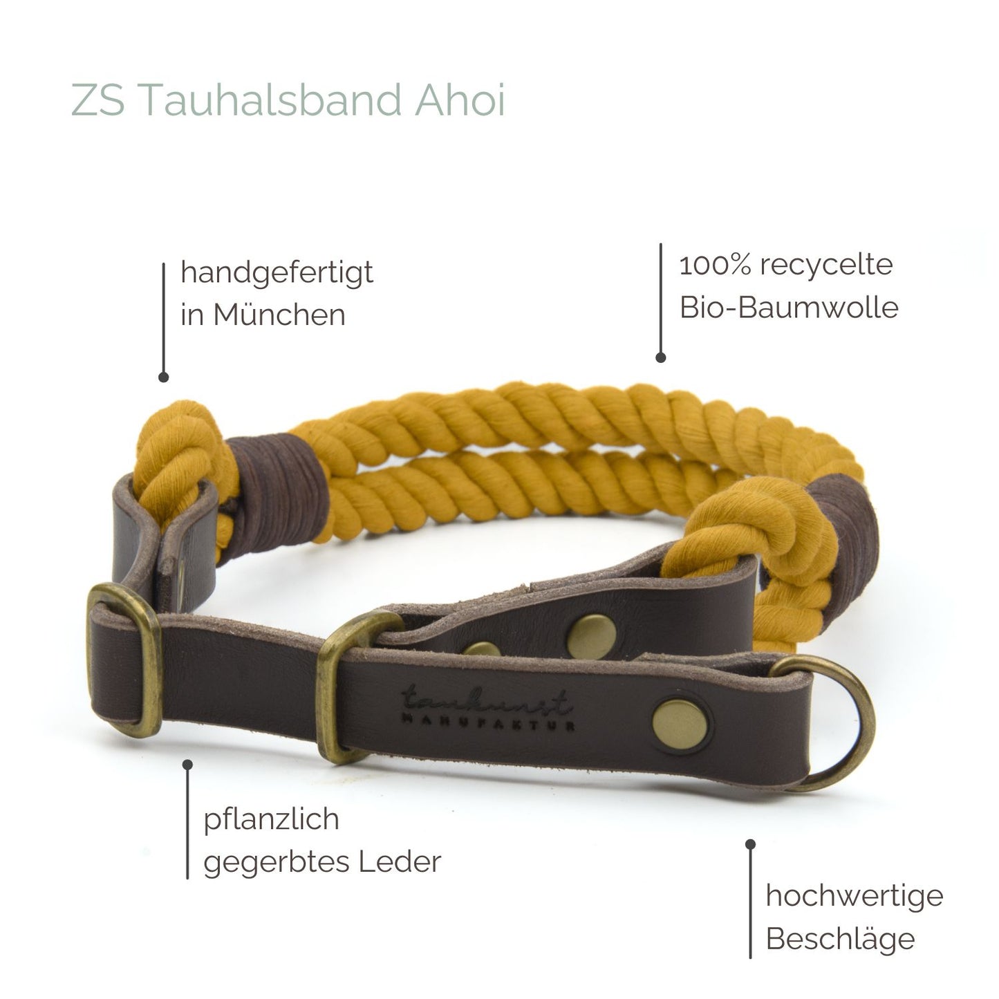 Zugstopp Tauhalsband 'Ahoi' Senfgelb Zugstopp Tauhalsband 'Ahoi' Senfgelb