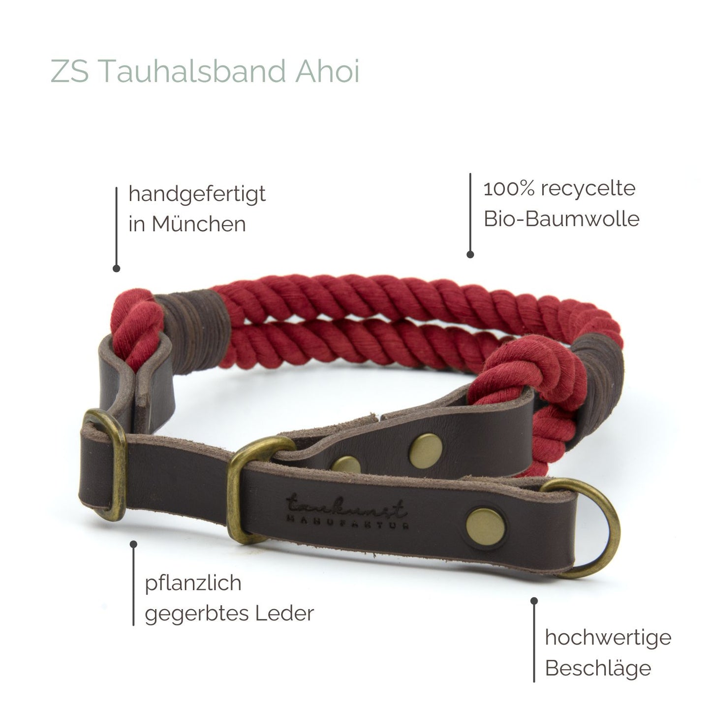 Zugstopp Tauhalsband 'Ahoi' Weinrot Zugstopp Tauhalsband 'Ahoi' Weinrot