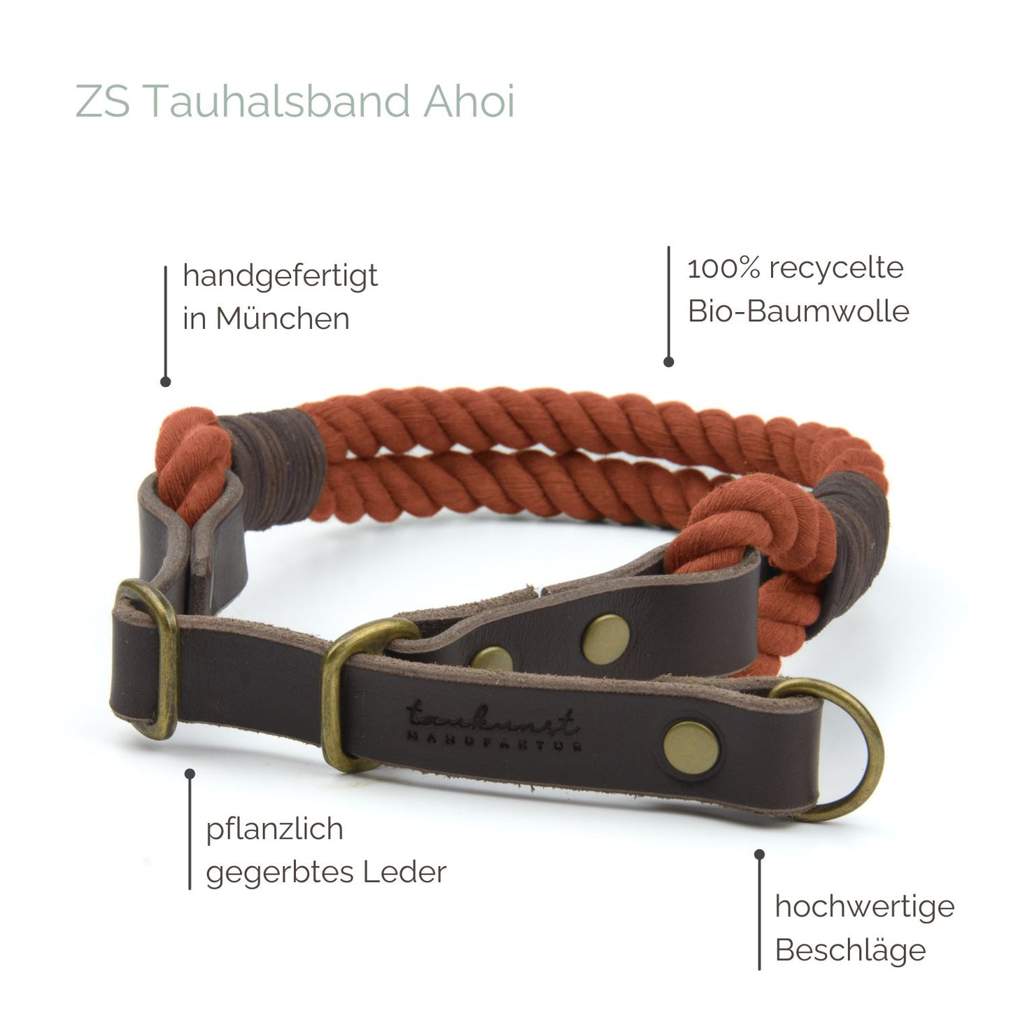 Zugstopp Tauhalsband 'Ahoi' Ziegelrot Zugstopp Tauhalsband 'Ahoi' Ziegelrot