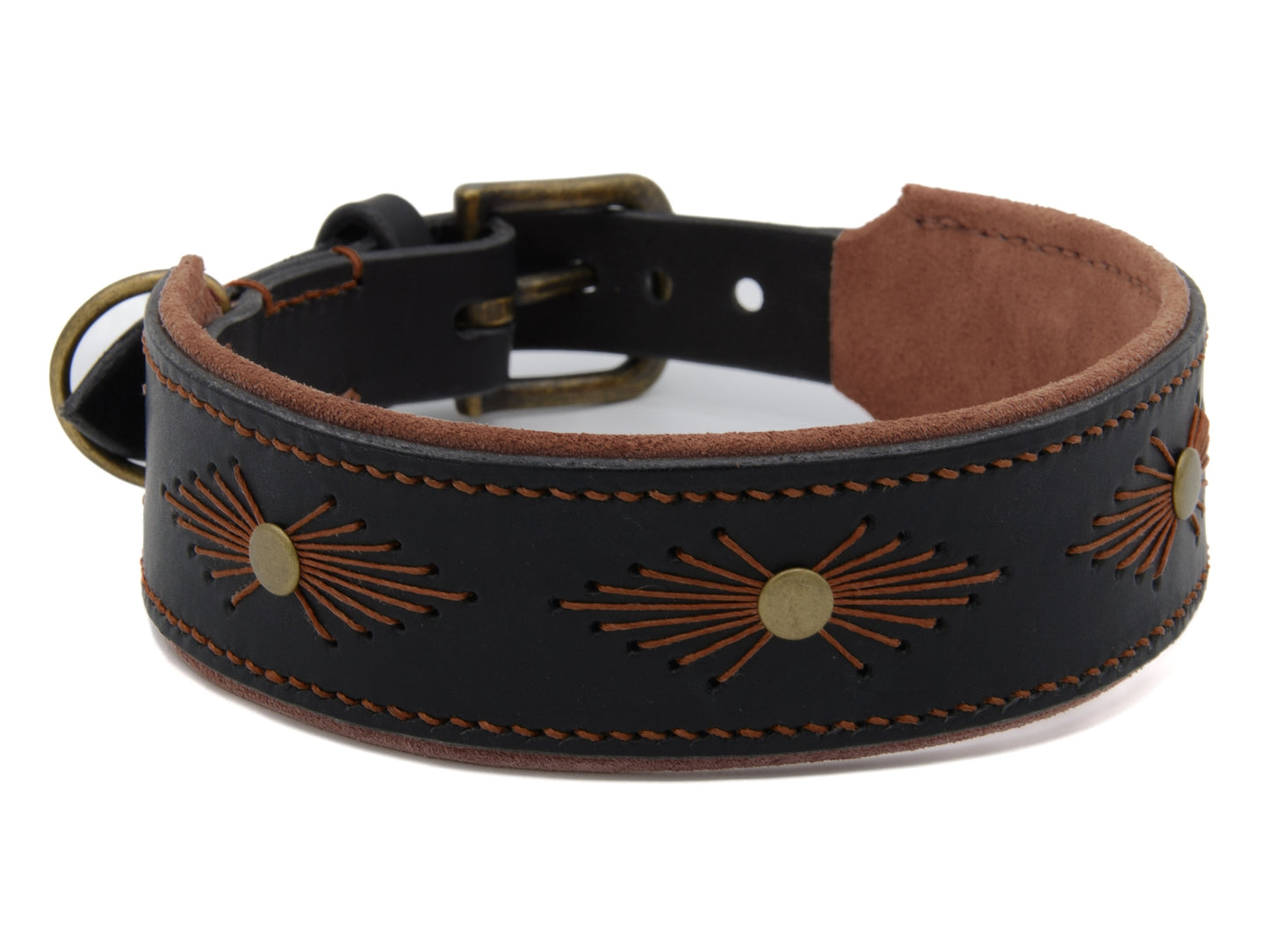 Lederhalsband 'Woodstock' Schwarz Lederhalsband 'Woodstock' Schwarz