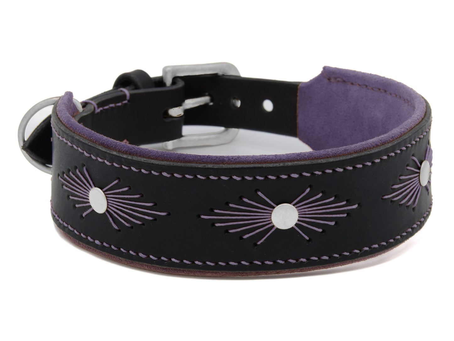Lederhalsband 'Woodstock' Schwarz Lederhalsband 'Woodstock' Schwarz