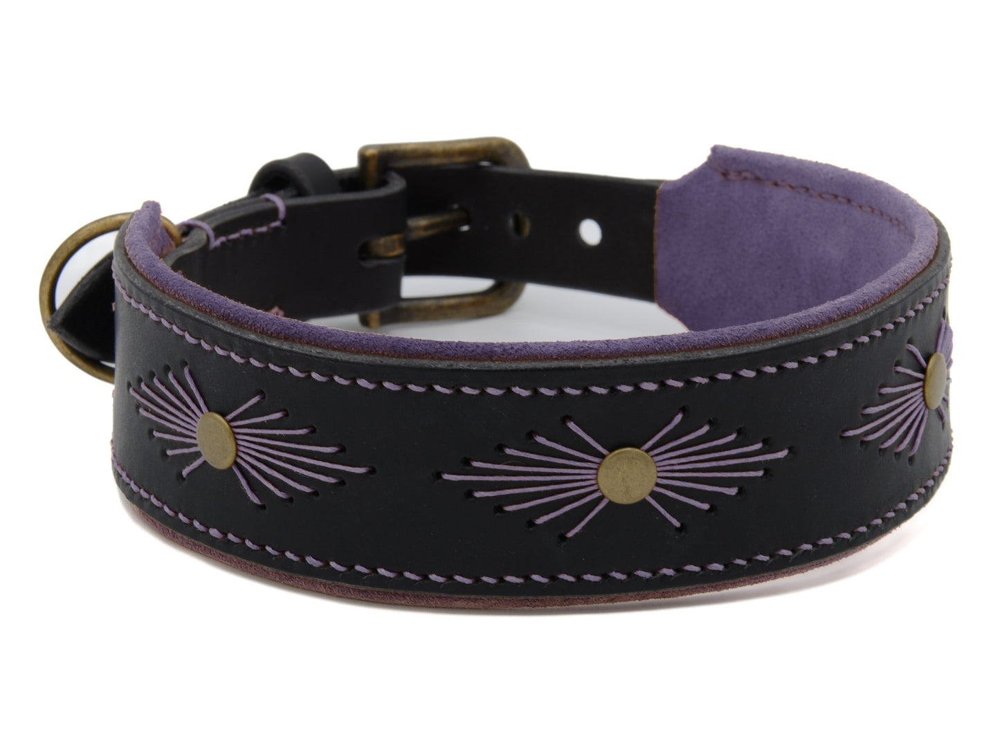 Lederhalsband 'Woodstock' Schwarz Lederhalsband 'Woodstock' Schwarz
