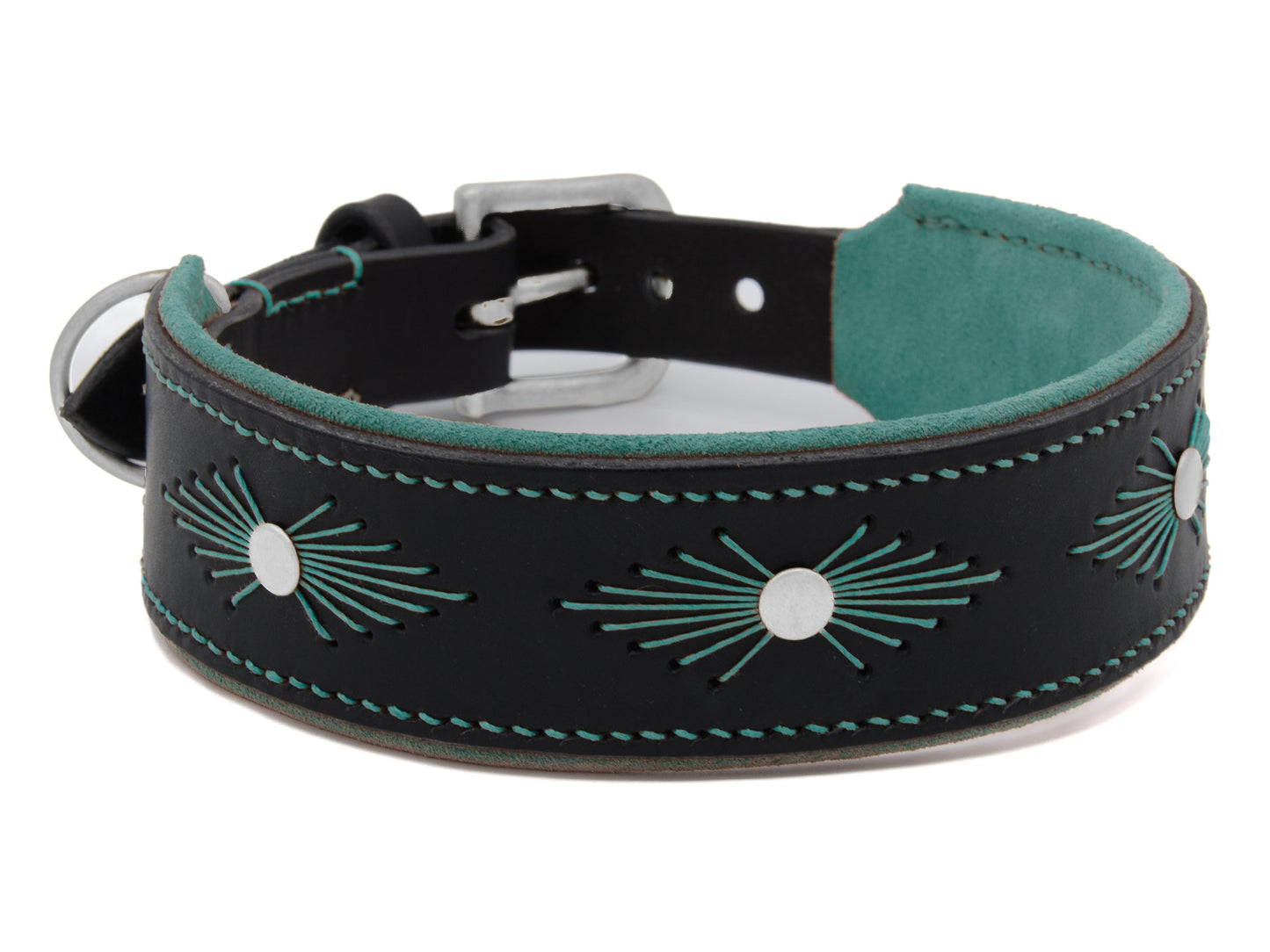 Lederhalsband 'Woodstock' Schwarz Lederhalsband 'Woodstock' Schwarz