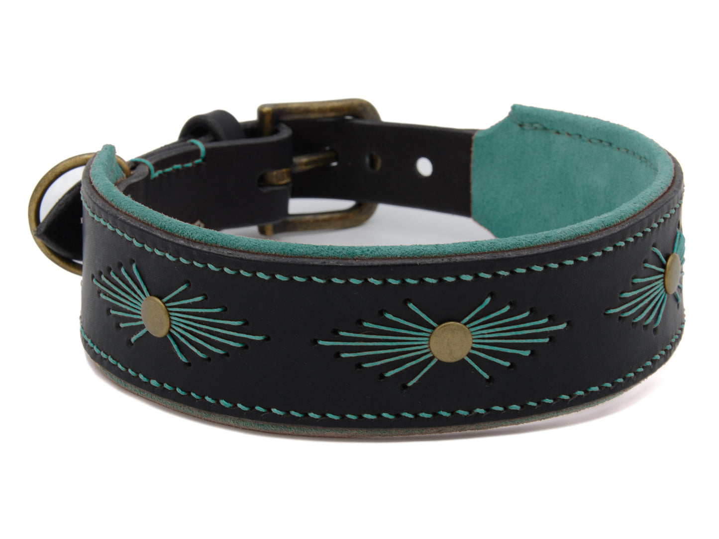 Lederhalsband 'Woodstock' Schwarz Lederhalsband 'Woodstock' Schwarz