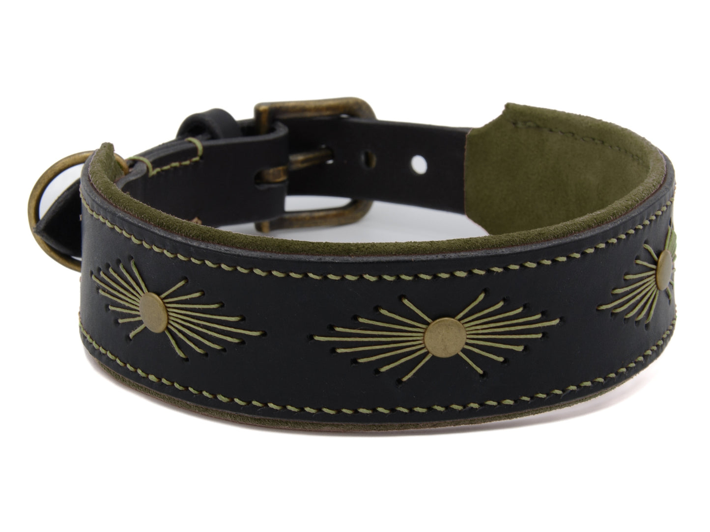 Lederhalsband 'Woodstock' Schwarz Lederhalsband 'Woodstock' Schwarz