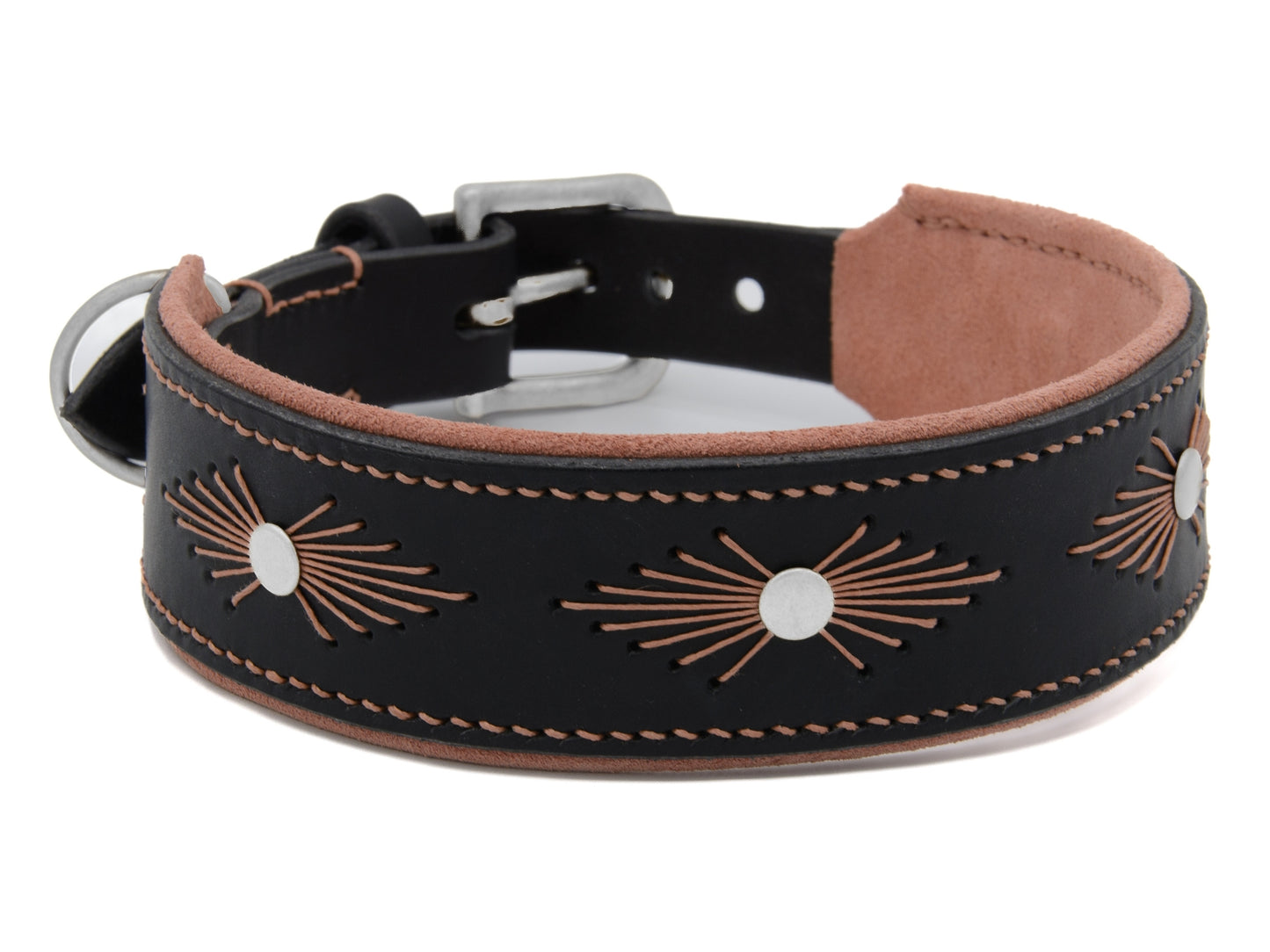 Lederhalsband 'Woodstock' Schwarz Lederhalsband 'Woodstock' Schwarz