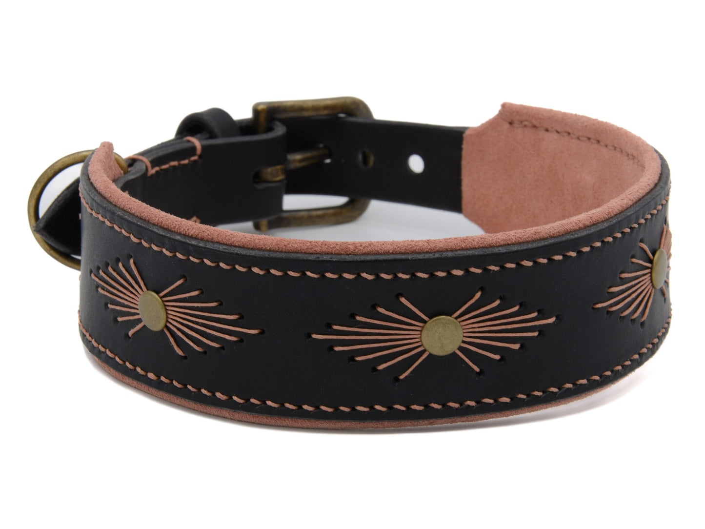 Lederhalsband 'Woodstock' Schwarz Lederhalsband 'Woodstock' Schwarz
