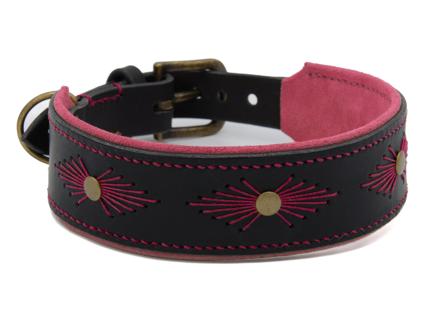 Lederhalsband 'Woodstock' Schwarz Lederhalsband 'Woodstock' Schwarz