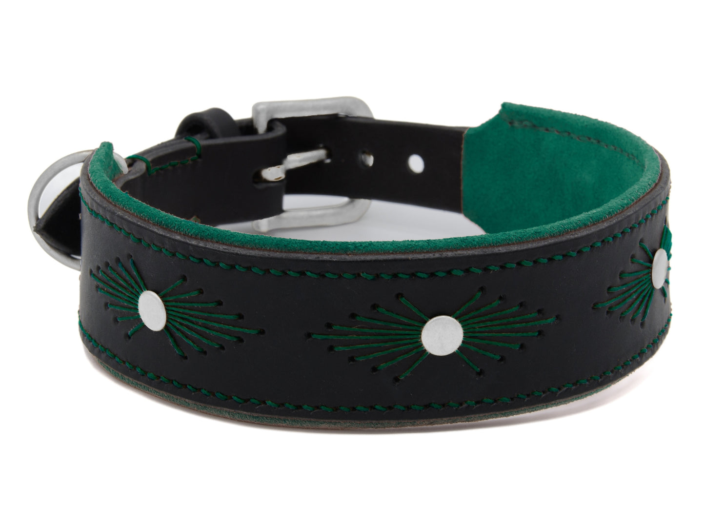 Lederhalsband 'Woodstock' Schwarz Lederhalsband 'Woodstock' Schwarz