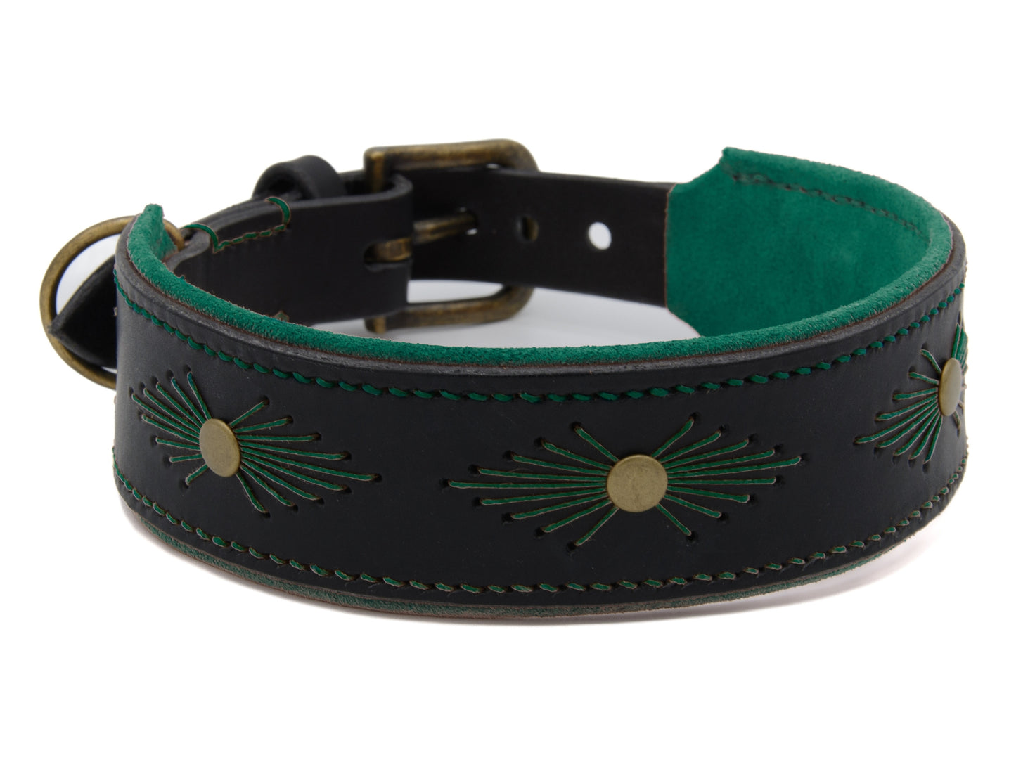 Lederhalsband 'Woodstock' Schwarz Lederhalsband 'Woodstock' Schwarz