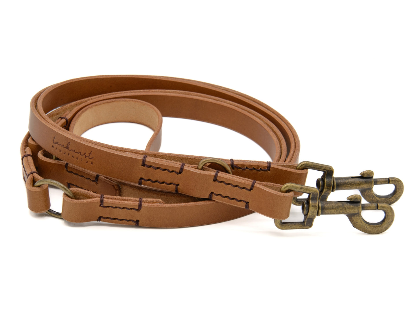 Handgefertigte Lederleine für Hunde in Camel Hundeleine aus Leder - Handgefertigte Lederleine für Hunde in Camel